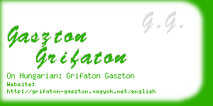 gaszton grifaton business card